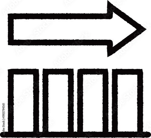 Bar Graph -2- Parallel -1, isolated on white background