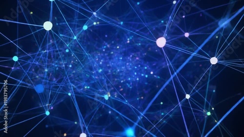 Network connections forming a web in a dark space