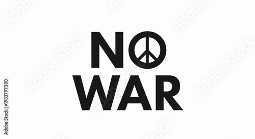 No War Peace Symbol Text Message - Anti-War Statement