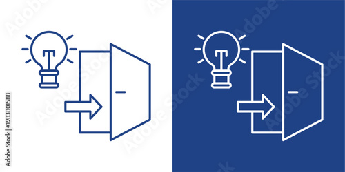 Exit Strategy Blue And White Icon Style Collection