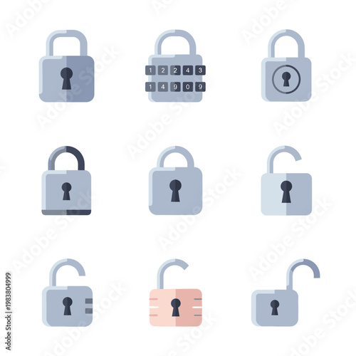 Variety of Padlocks and Locks in Different Styles