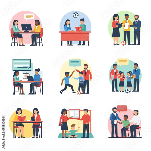Diverse group of people engaging in educational and community activities, fostering learning and connection