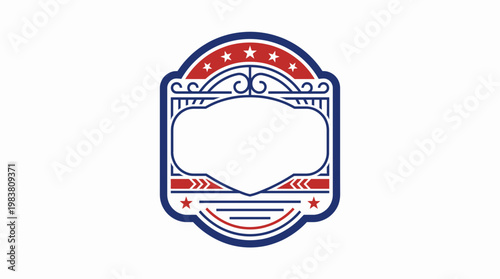 Patriotic ornamental frame design celebrating 4th July independence with stars and stripes, a perfect flat vector illustration for national events and declarations