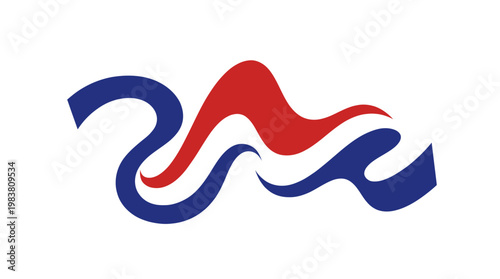 Dynamic abstract flat vector illustration with patriotic colors, perfect for 4th July independence day celebrations and national pride concepts