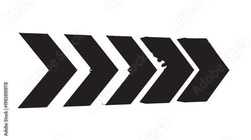 Black chevron arrows, right pointing, vector icons, directional symbols, modern graphics