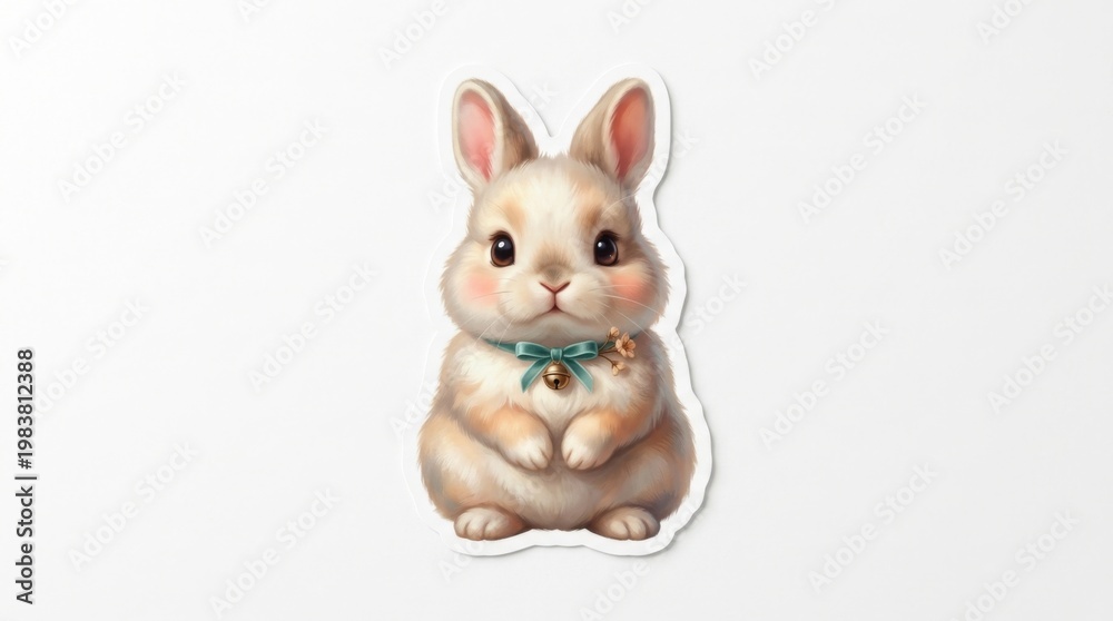 Fototapeta premium A Cute Easter Bunny Holding a Colorful Egg