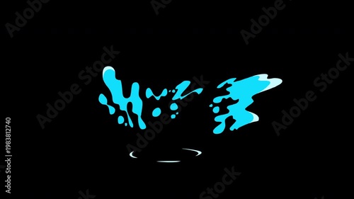 Cartoon Blue Liquid Swirl Animation Seamless Loop Element