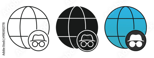 Private Browsing Security Icon. Incognito User. Vector Illustration