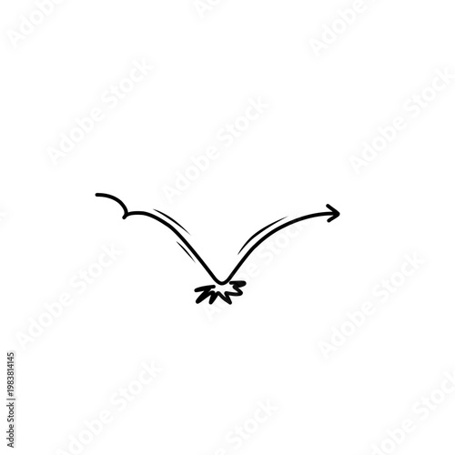 Arrow Line Bounce Doodle Element