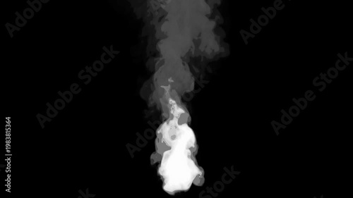 Black and white cartoon look smoke circle loop effects animation