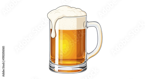 Frothy Beer Mug Illustration