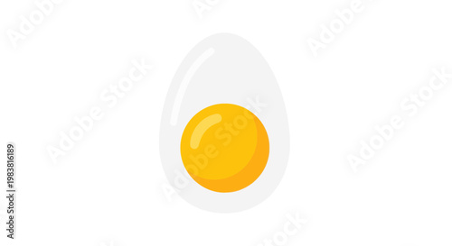 Healthy Boiled Egg Half, Protein Source, Simple Food Icon
