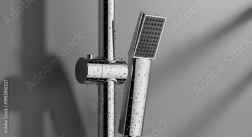 Close-up of old metal shower head.