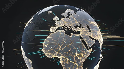 Rotating World Map of Human Mobility Visualizes Transit Flows Highways and Migration Patterns