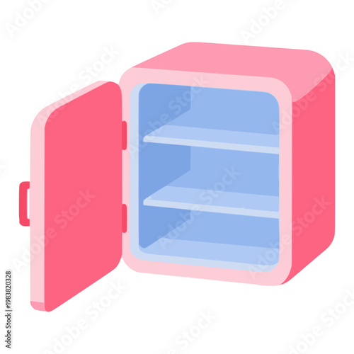 pink open strongbox safe secure flat color vector illustration template design