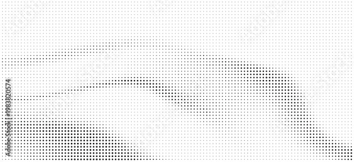 Halftone illustration of a persons face made of black dots on white background