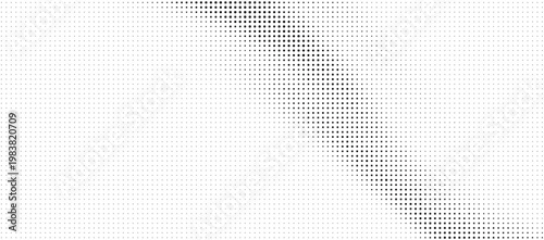Halftone pattern with gradient effect in black and white isolated on white background