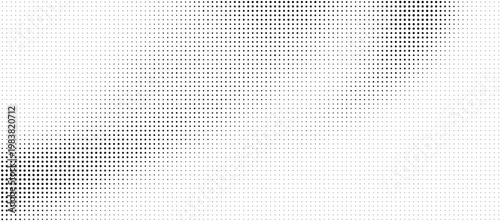 Halftone pattern with gradient effect in black and white isolated on white background