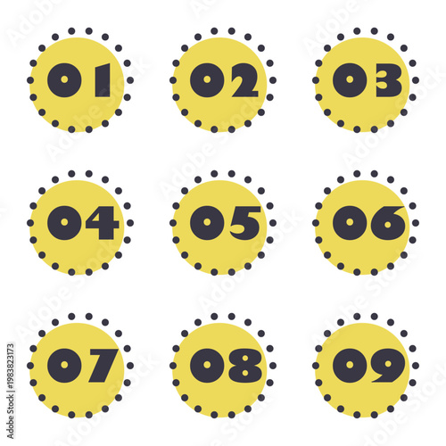 イラスト素材：ポイント,吹き出し,数字,付箋,注目,注意,重要	