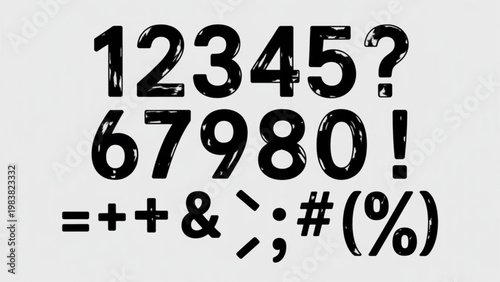 Mysterious combination of numbers and symbols arranged in a grid pattern Vector