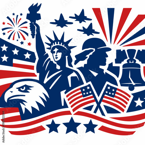 Liberty and Patriotism Abstract Vector