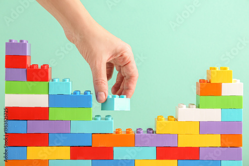 Female hand with colorful p...