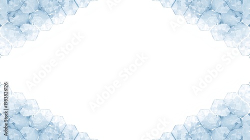 余白の美しさを活かした亀甲スカイブルー水彩背景