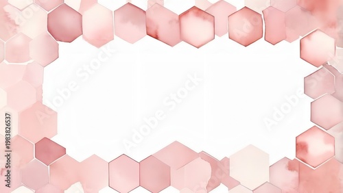 水彩和風の雰囲気を楽しむ亀甲ピンクフレーム