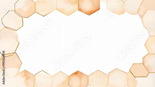 水彩の質感が映える亀甲ベージュフレーム素材