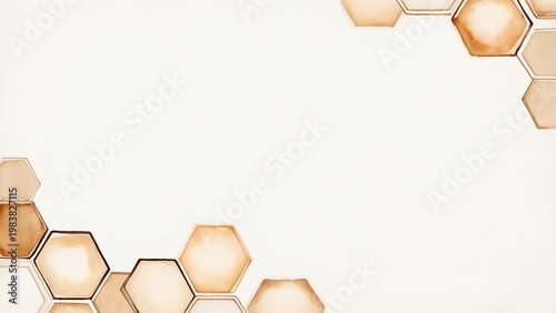 水彩タッチで仕上げた亀甲ベージュ和風フレーム