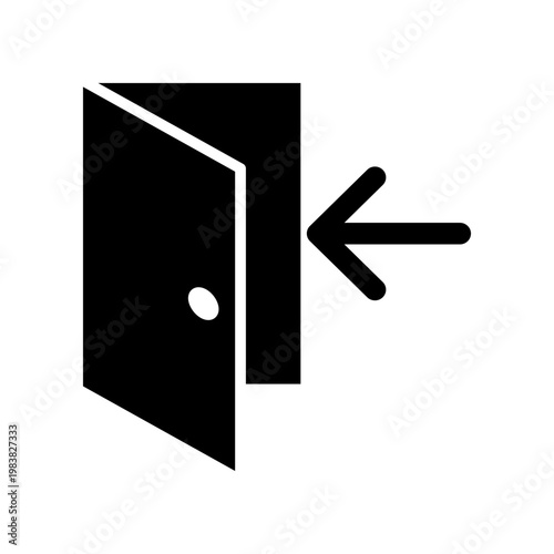 Enter Icon With Open Door And Arrow Symbol Representing Access, Login, And Entrance