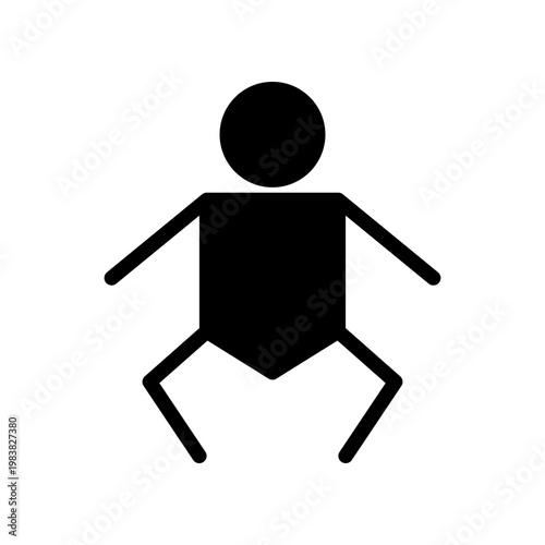 Minimal Baby Icon Pictogram - Gender Neutral Infant Symbol for Childcare and Design