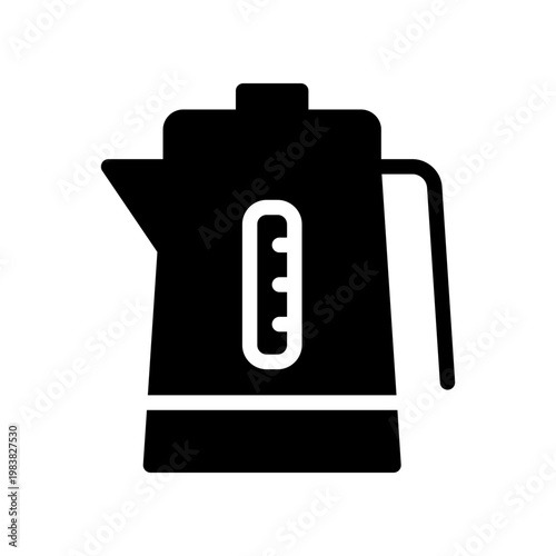An electric kettle icon showing a simple household appliance for boiling water. Ideal for tea or coffee preparation in modern kitchens and home settings