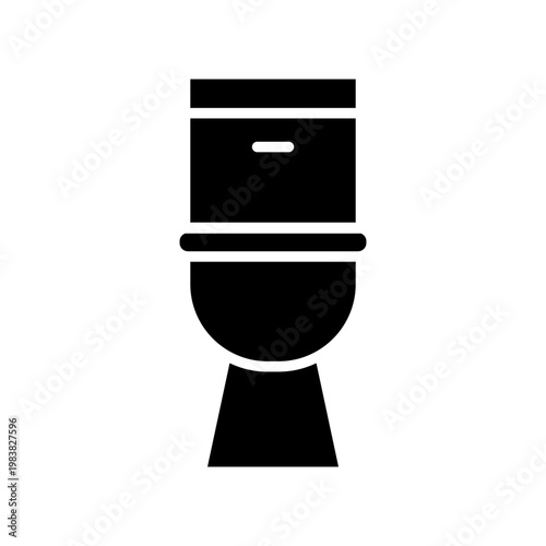 Illustration of a toilet bowl, front view. Minimalist pictogram, editable stroke, and simple icon.