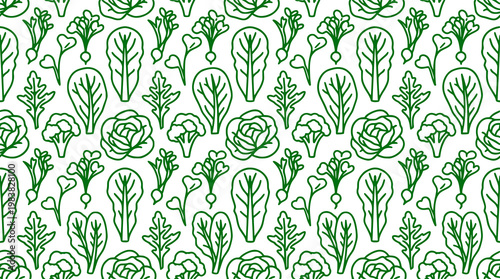 Green Organic Vegetable Seamless Pattern