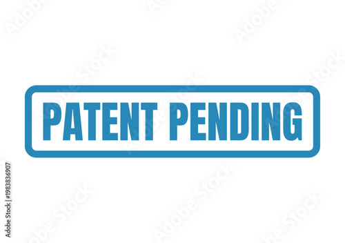 Obraz na płótnie Blue rectangle rubber stamp sign with the text patent pending for legal document