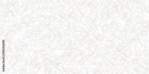 Topographic map pattern with contour lines on white background for design