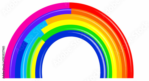 Colorful Rainbow Arc Graphic Symbol.