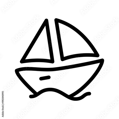 Minimal sailboat icon modern sailing vessel, sea travel and nautical adventure concept visual