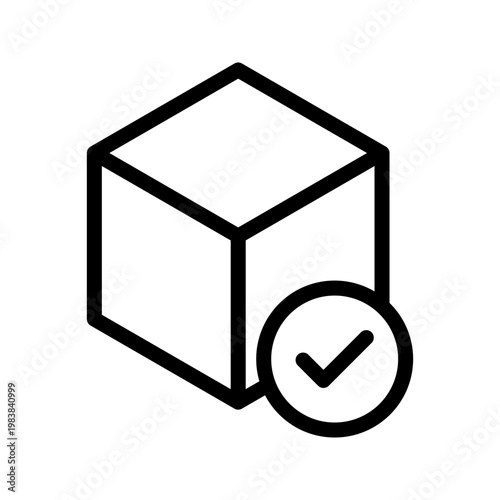 Verified package icon modern secure delivery, trusted shipment and quality approved logistics concept visual
