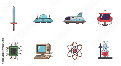 Collection of Modern Technology and Scientific Equipment Visuals