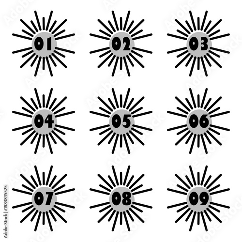 イラスト素材：ポイント,吹き出し,数字,付箋,注目,注意,重要	