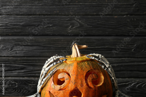 Halloween carved pumpkin wi...