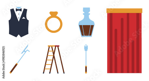 Theatrical Stage Props and Set Elements for Drama Production