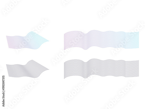 abstract curved waves, dynamic wavy stripes design, vector illustration, isolated on transparent background