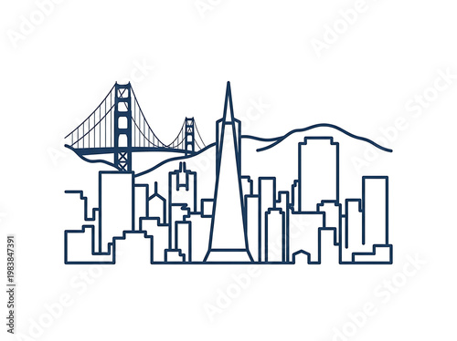 Vector Silhouette Iconic of San Francisco