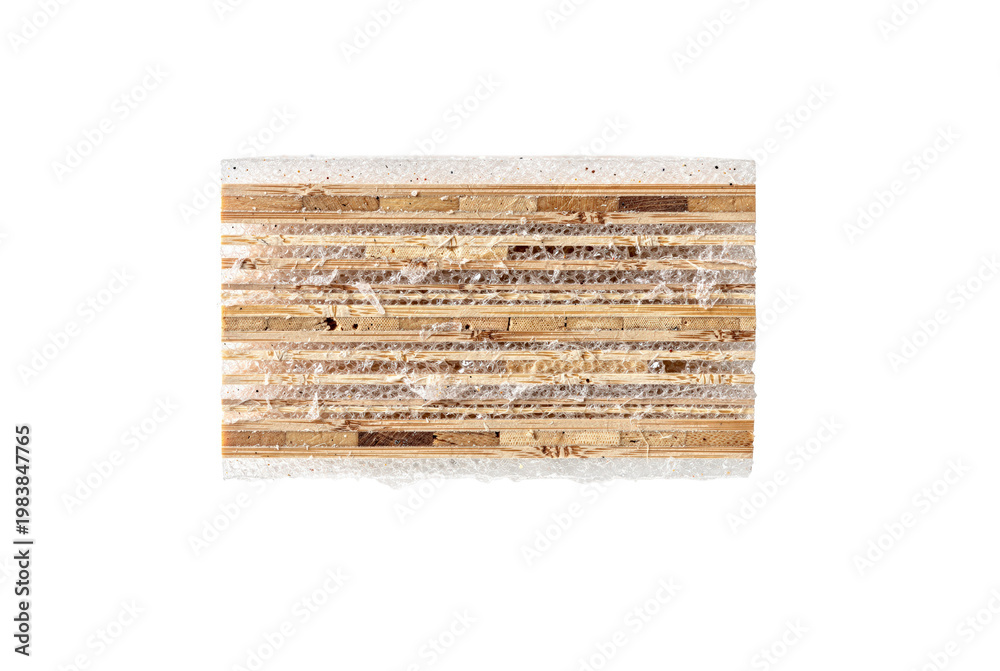 Fototapeta premium sustainable material sample bamboo and rpet composite isolated on white background