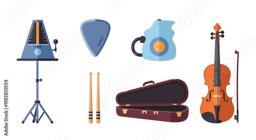 Collection of Classical Musical Instruments and Accessories