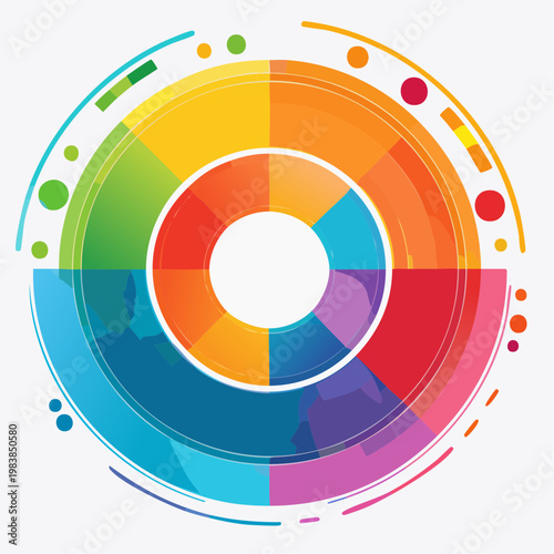 Vibrant color wheel with rainbow hues.