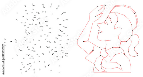 A pioneer girl gives the pioneer salute. Connect the dots educational drawing game. Dot to dot by numbers puzzle. Google Font Fira Sans Condensed.